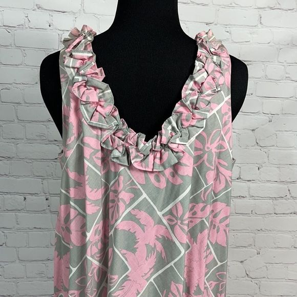 Vintage Hilo Hattie's Hawaiian Duster Aloha Maxi Tiki Dress Size L - Picture 9 of 14